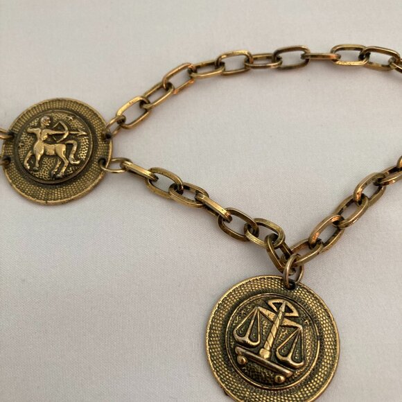 Vintage metal zodiac belt  - unique main image 5